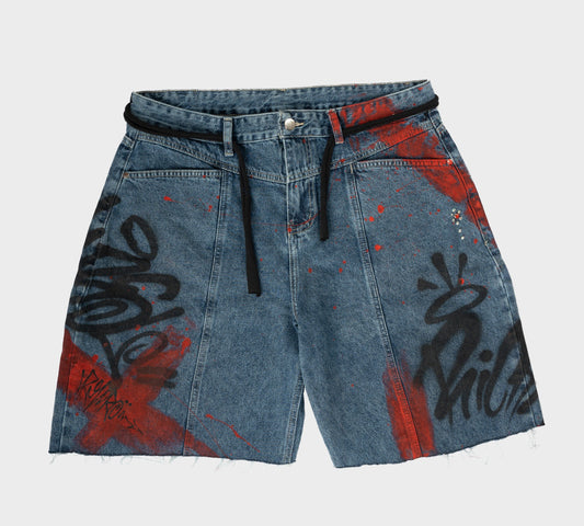 Richa ® Denim Jorts 002 X TOXIK - BLUE/RED