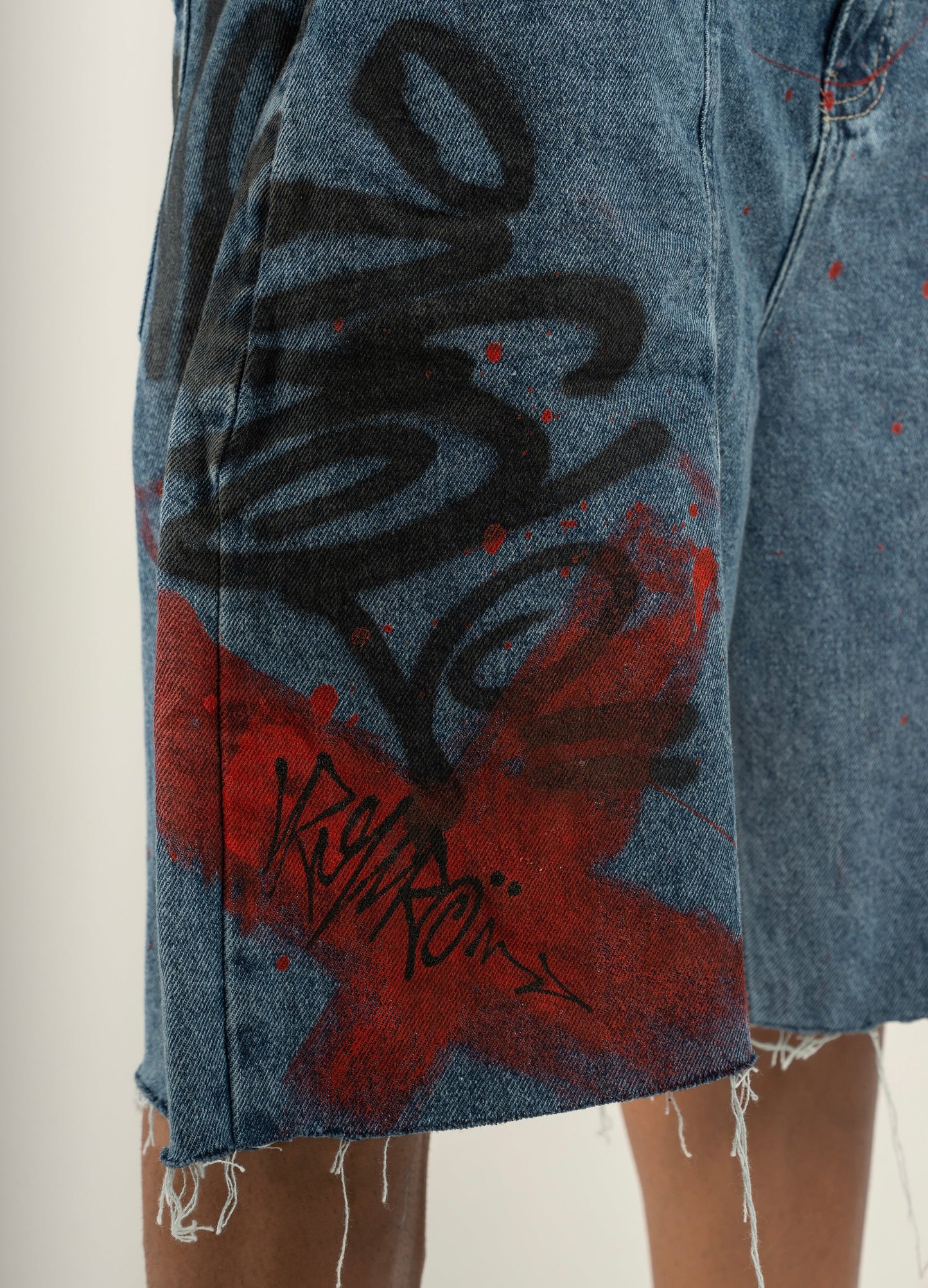 Richa ® Denim Jorts 002 X TOXIK - BLUE/RED