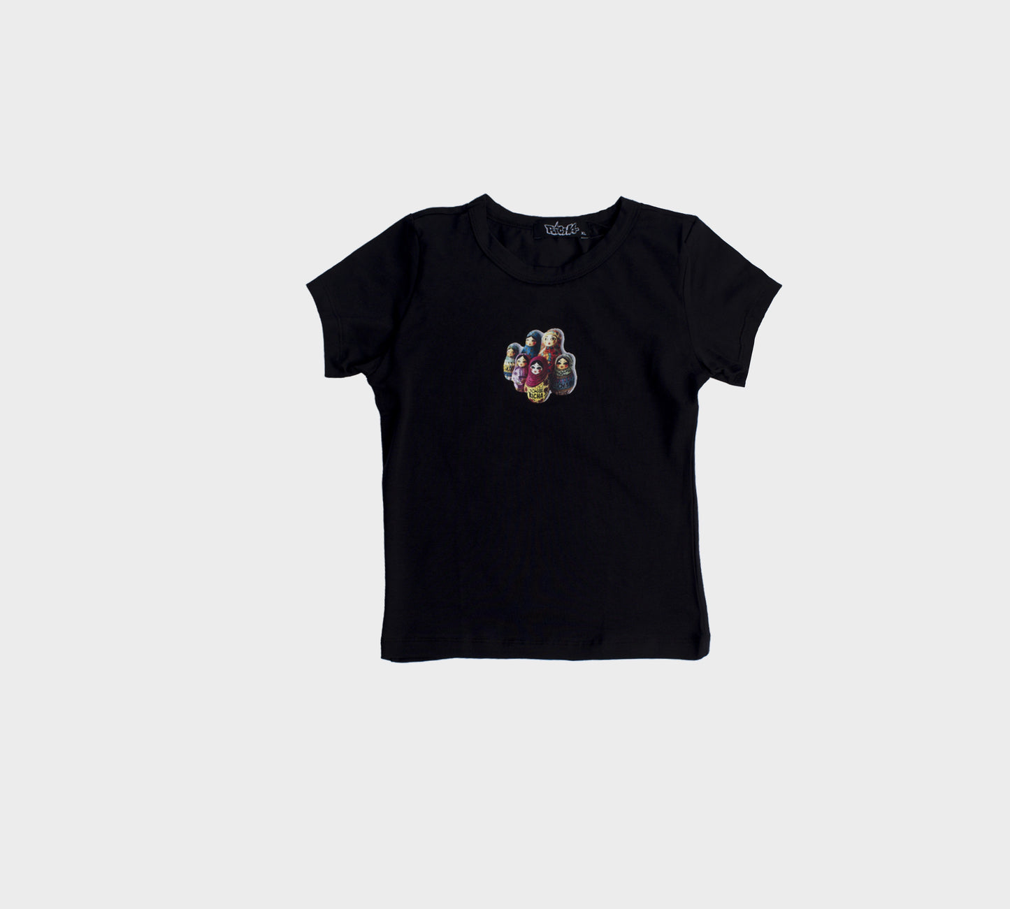 Matryoshka Dolls Baby Tee- Black